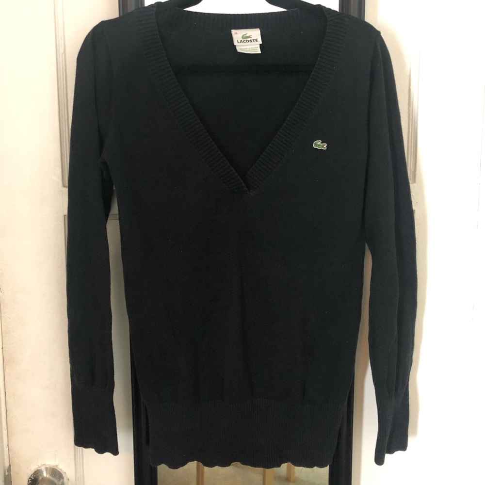 LACOSTE black long sleeve sweater